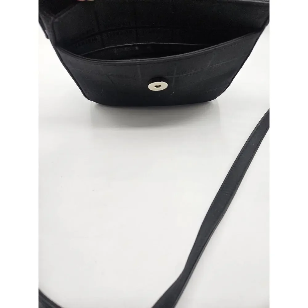 Nine West Women's Black Crossbody Bag Square‎ Pockets Magnet Snap Close